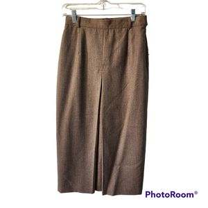 JONES NEW YORK COUNTRY PURE WOOL WOOLMARK MAXI SKIRT TAN BROWN SIZE 6 NWT